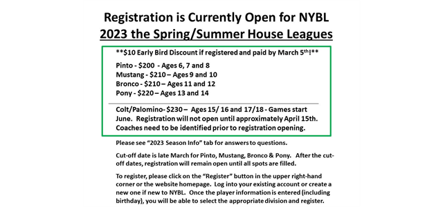 NYBL 2023 Registration